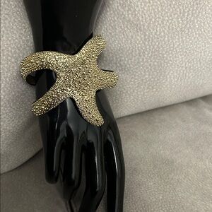 Gold Starfish Cuff Bracelet